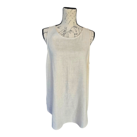 I Love Tyler Madison Tops - I Love Tyler Madison Oatmeal Tan Sleeveless Linen Blend Tank Top L